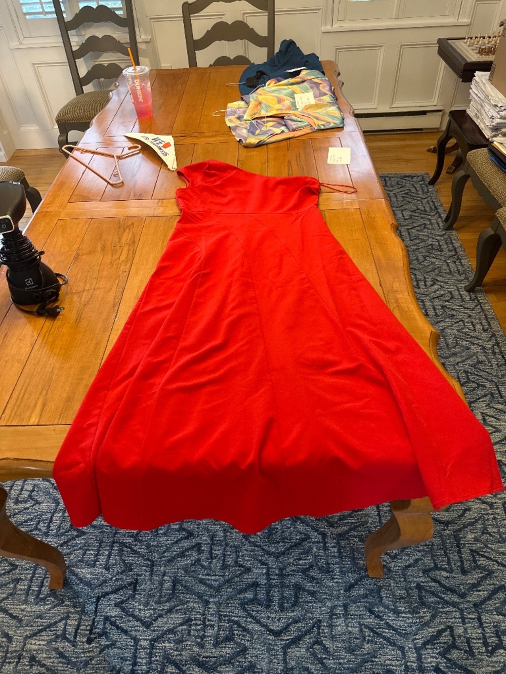 Long red dress